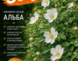 Роза морщинистая Alba (шиповник белый Альба)
